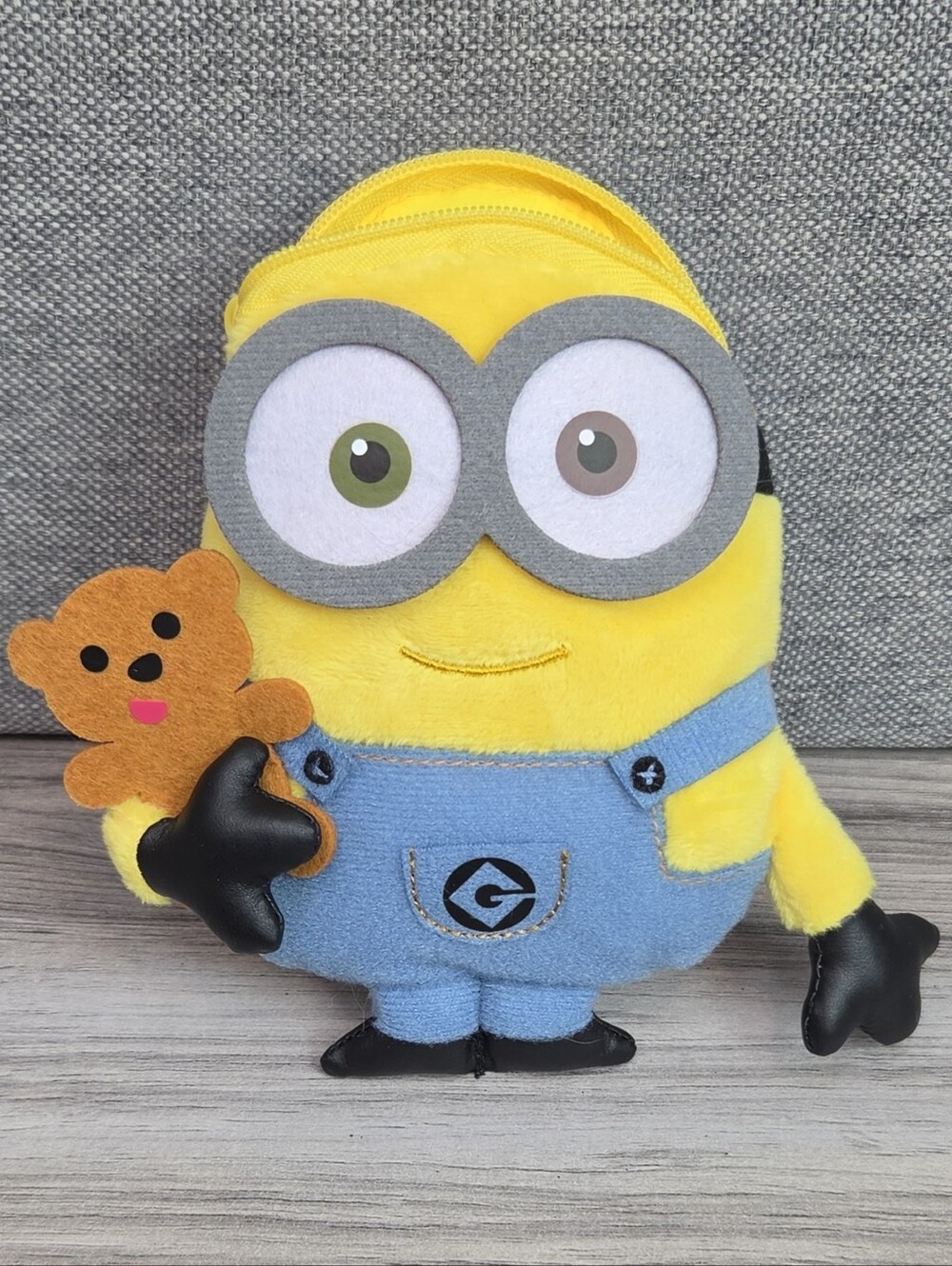 Minion Plush Backpack – Kevin/Bob Style with Teddy Bear